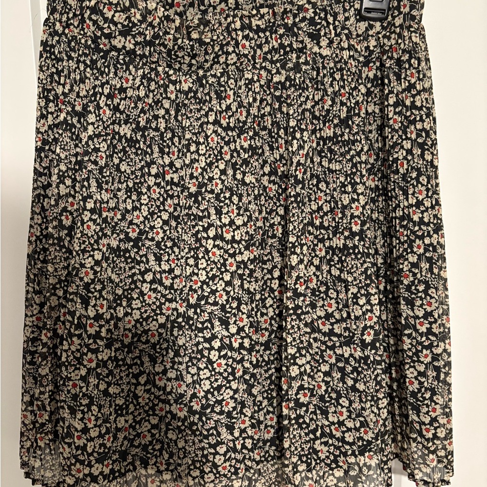 Floral Black and White Skirt
